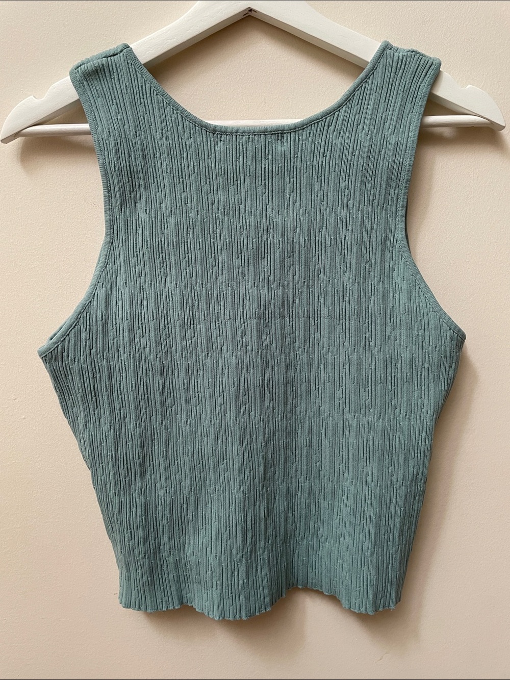 Missguided Ribbed Tank Top in Sage - Picture 6 of 6